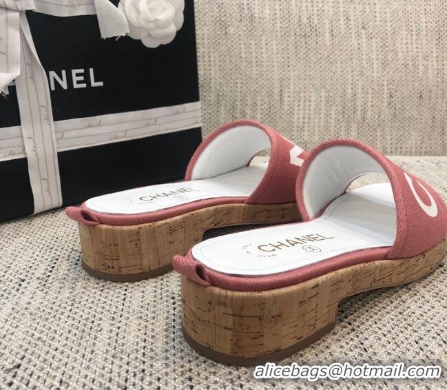 Best Product Chanel Denim Slide Sandals G34826 Pink 2021