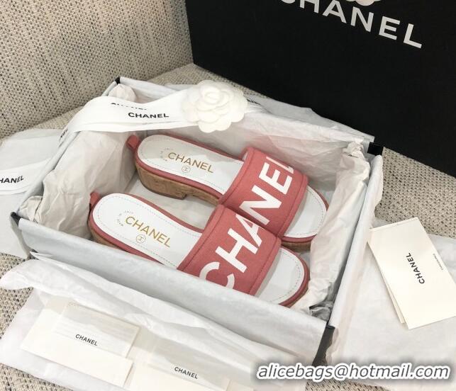 Best Product Chanel Denim Slide Sandals G34826 Pink 2021