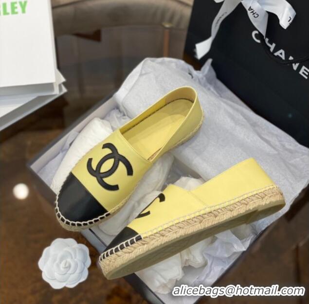 Classic Hot Chanel CC Lambskin Espadrilles 031029 Yellow 2021