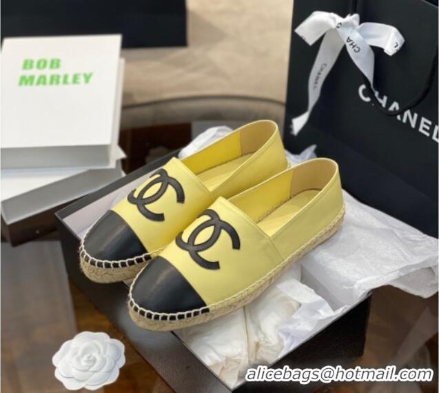 Classic Hot Chanel CC Lambskin Espadrilles 031029 Yellow 2021