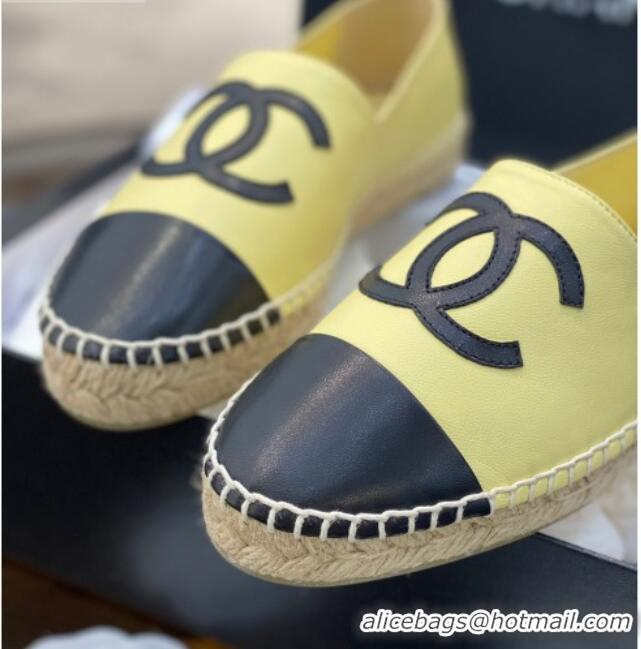 Classic Hot Chanel CC Lambskin Espadrilles 031029 Yellow 2021