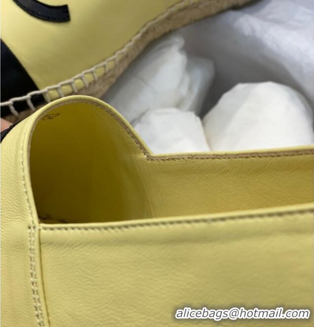 Classic Hot Chanel CC Lambskin Espadrilles 031029 Yellow 2021