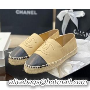 Best Price Chanel CC Lambskin Espadrilles 031029 Beige 2021