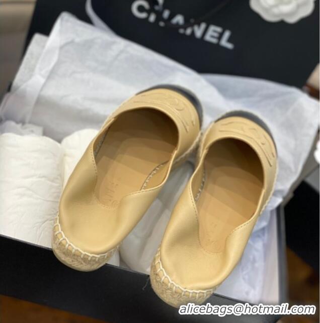 Best Price Chanel CC Lambskin Espadrilles 031029 Beige 2021