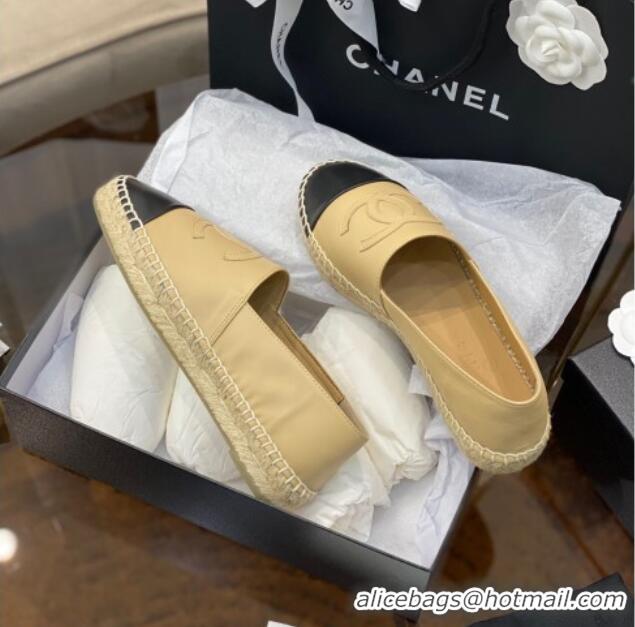 Best Price Chanel CC Lambskin Espadrilles 031029 Beige 2021