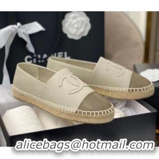 Purchase Chanel CC Lambskin Espadrilles 031029 Light Gray 2021