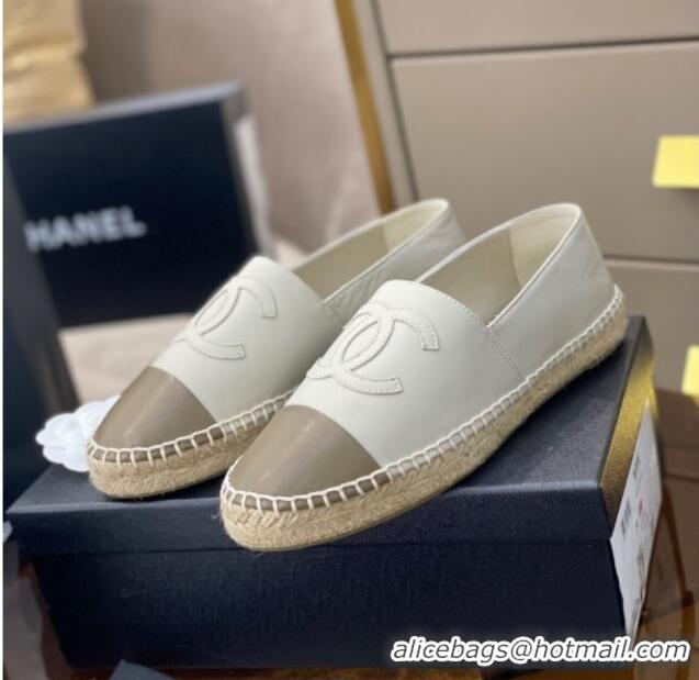 Purchase Chanel CC Lambskin Espadrilles 031029 Light Gray 2021