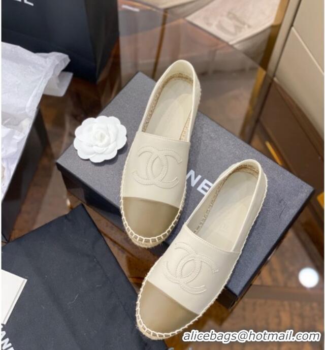 Purchase Chanel CC Lambskin Espadrilles 031029 Light Gray 2021