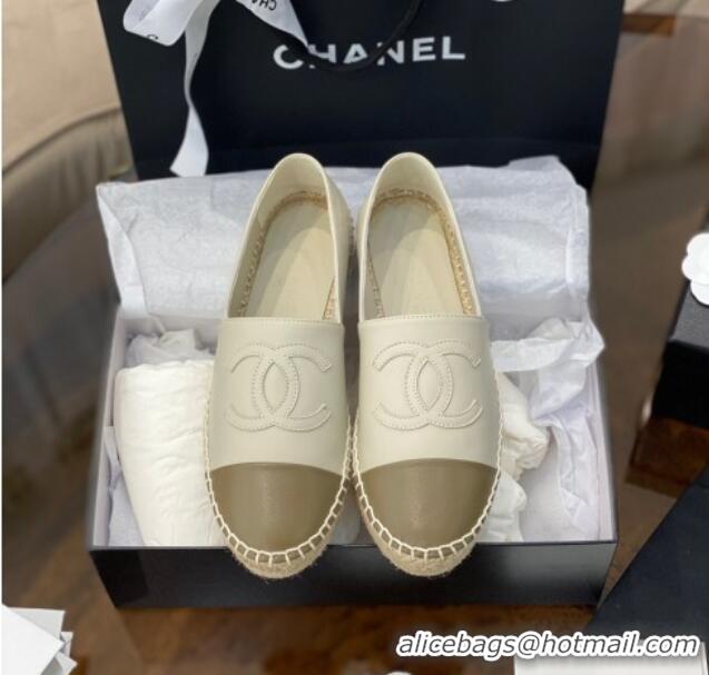 Purchase Chanel CC Lambskin Espadrilles 031029 Light Gray 2021