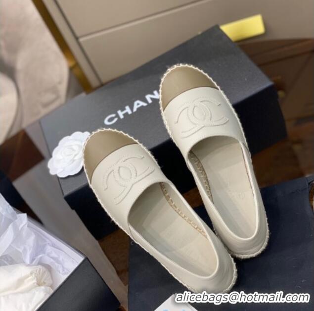 Purchase Chanel CC Lambskin Espadrilles 031029 Light Gray 2021