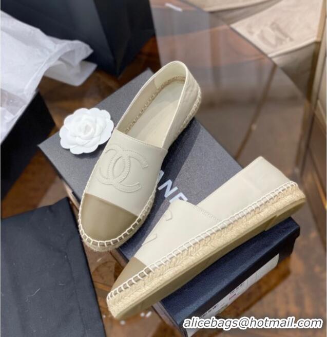 Purchase Chanel CC Lambskin Espadrilles 031029 Light Gray 2021