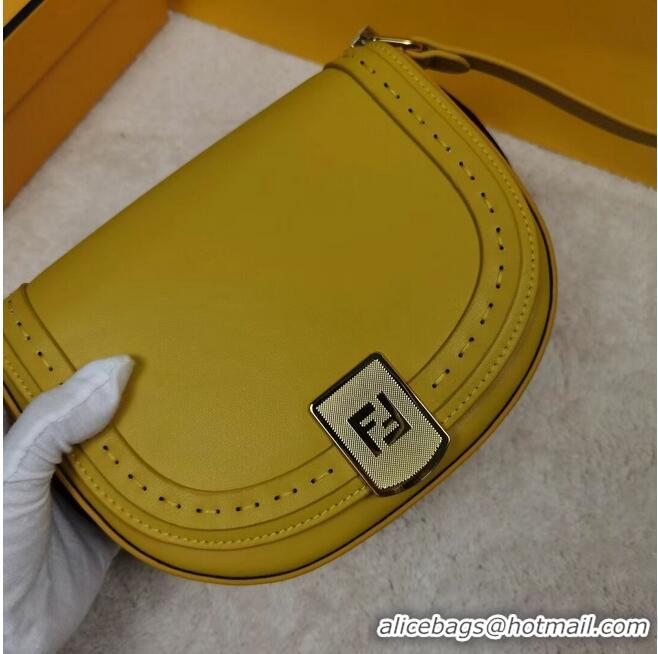 Buy Discount FENDI MOONLIGHT leather bag 8BT346A Yellow