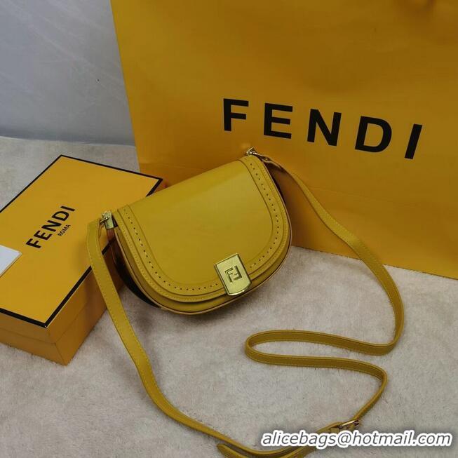 Buy Discount FENDI MOONLIGHT leather bag 8BT346A Yellow