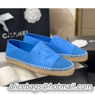 Best Price Chanel CC Lambskin Espadrilles 031029 Royal Blue 2021