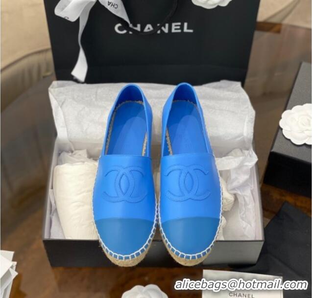 Best Price Chanel CC Lambskin Espadrilles 031029 Royal Blue 2021