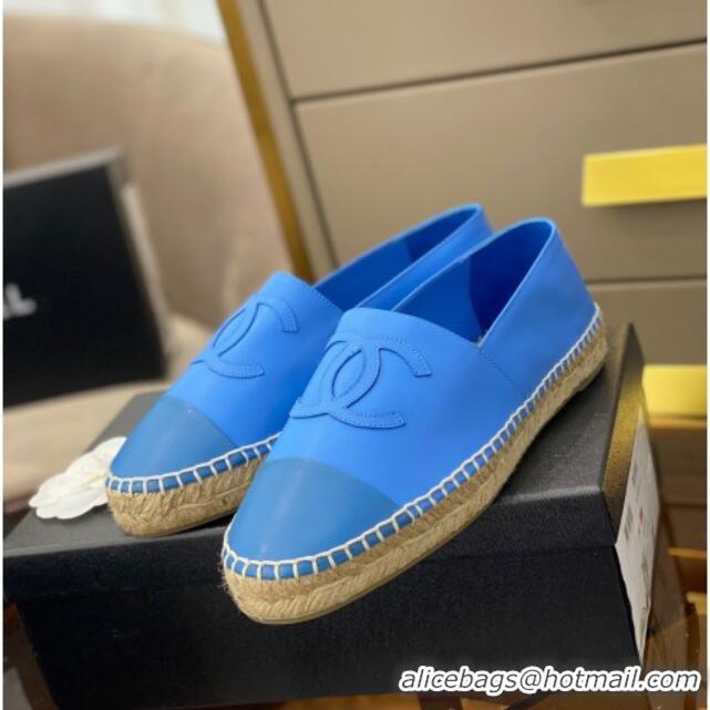 Best Price Chanel CC Lambskin Espadrilles 031029 Royal Blue 2021