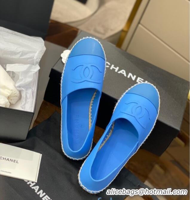 Best Price Chanel CC Lambskin Espadrilles 031029 Royal Blue 2021