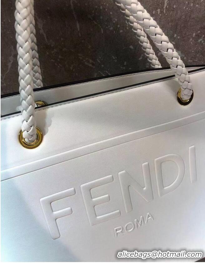 Good Product FENDI PACK MEDIUM SHOPPING BAG leather bag F1508 White