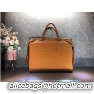 Best Discount FENDI PACK MEDIUM SHOPPING BAG leather bag F1508 orange