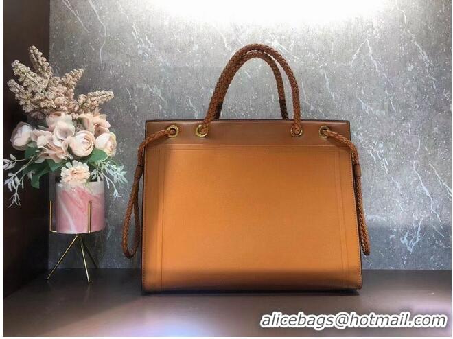 Best Discount FENDI PACK MEDIUM SHOPPING BAG leather bag F1508 orange