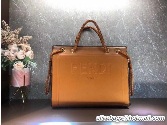 Best Discount FENDI PACK MEDIUM SHOPPING BAG leather bag F1508 orange