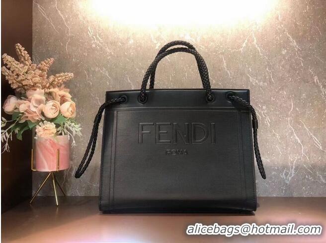 Super Quality FENDI PACK MEDIUM SHOPPING BAG leather bag F1508 black