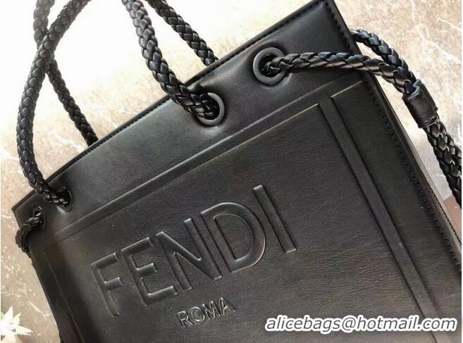 Super Quality FENDI PACK MEDIUM SHOPPING BAG leather bag F1508 black