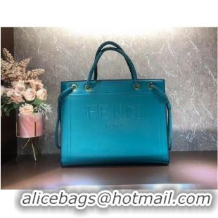 Buy Inexpensive FENDI PACK MEDIUM SHOPPING BAG leather bag F1508 blue