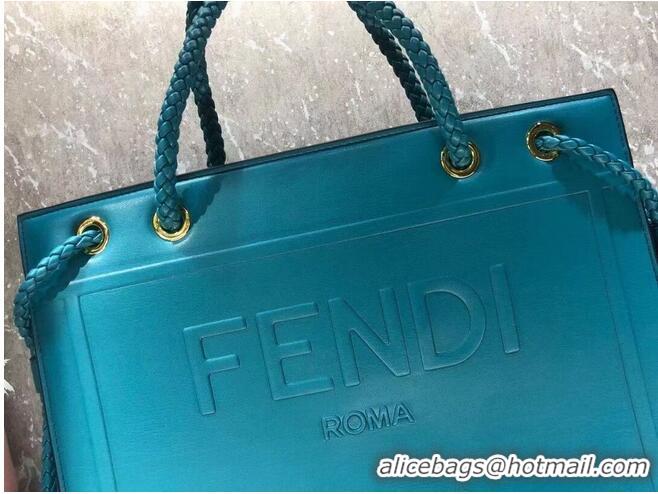 Buy Inexpensive FENDI PACK MEDIUM SHOPPING BAG leather bag F1508 blue