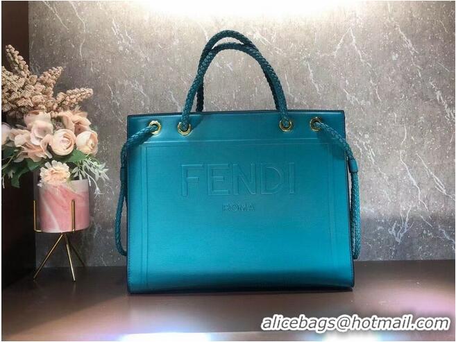 Buy Inexpensive FENDI PACK MEDIUM SHOPPING BAG leather bag F1508 blue