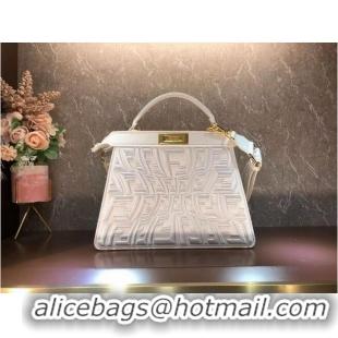 Trendy Design FENDI PEEKABOO ICONIC ESSENTIALLY leather bag F1516 white