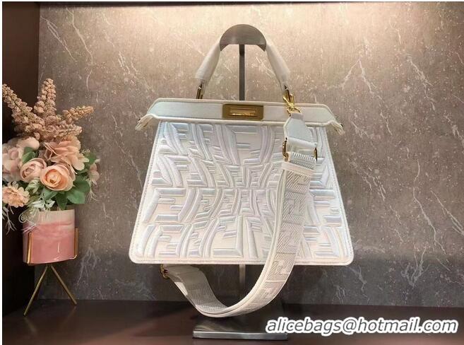 Trendy Design FENDI PEEKABOO ICONIC ESSENTIALLY leather bag F1516 white