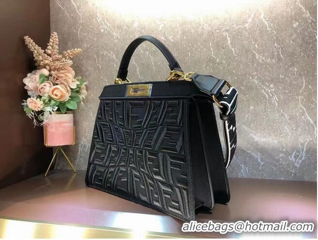 New Style FENDI PEEKABOO ICONIC ESSENTIALLY leather bag F1516 Black