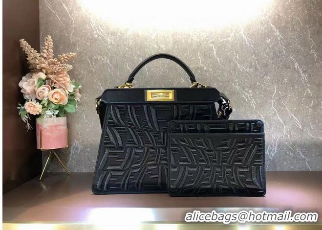 New Style FENDI PEEKABOO ICONIC ESSENTIALLY leather bag F1516 Black