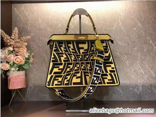 Best Quality FENDI PEEKABOO ICONIC ESSENTIALLY leather bag F1516 Yellow