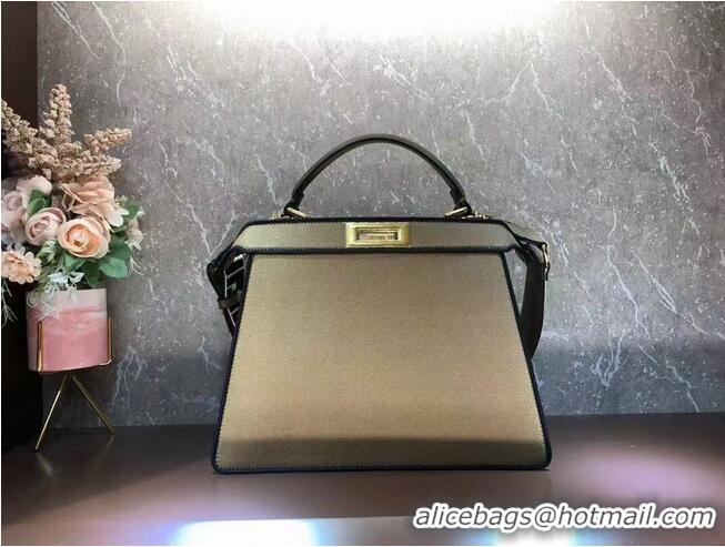 Buy Discount FENDI PEEKABOO ICONIC ESSENTIALLY leather bag F1516 Khaki