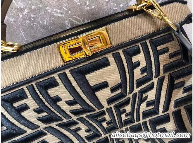 Buy Discount FENDI PEEKABOO ICONIC ESSENTIALLY leather bag F1516 Khaki