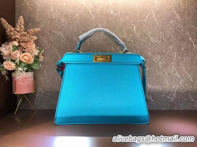 Classic FENDI PEEKABOO ICONIC ESSENTIALLY leather bag F1516 Blue