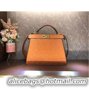 Famous Brand FENDI PEEKABOO ICONIC ESSENTIALLY leather bag F1519 orange