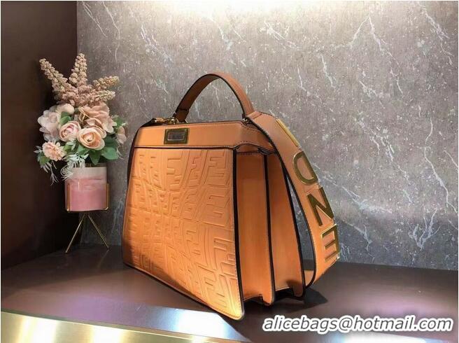 Famous Brand FENDI PEEKABOO ICONIC ESSENTIALLY leather bag F1519 orange