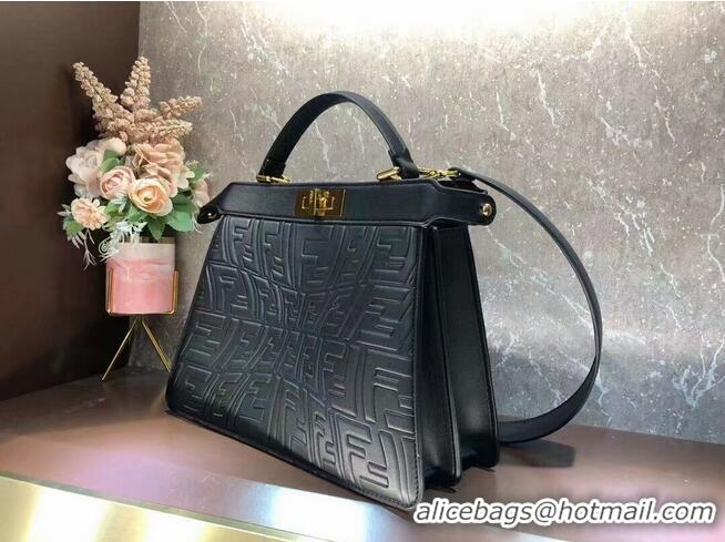 Top Grade FENDI PEEKABOO ICONIC ESSENTIALLY leather bag F1519 Black