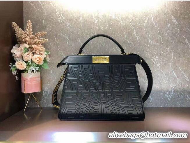 Top Grade FENDI PEEKABOO ICONIC ESSENTIALLY leather bag F1519 Black