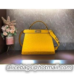 Top Design FENDI PEEKABOO ICONIC ESSENTIALLY leather bag F1519 Yellow