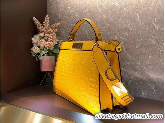 Top Design FENDI PEEKABOO ICONIC ESSENTIALLY leather bag F1519 Yellow