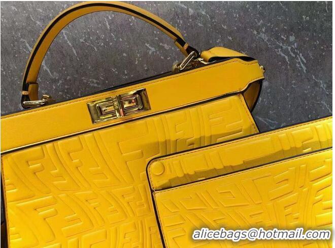 Top Design FENDI PEEKABOO ICONIC ESSENTIALLY leather bag F1519 Yellow