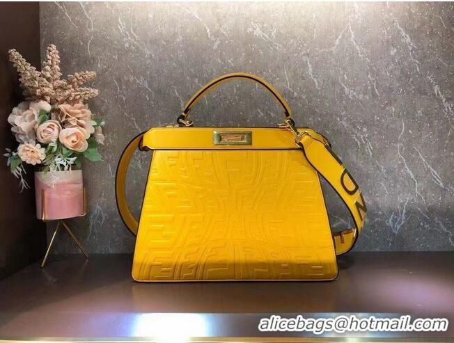 Top Design FENDI PEEKABOO ICONIC ESSENTIALLY leather bag F1519 Yellow