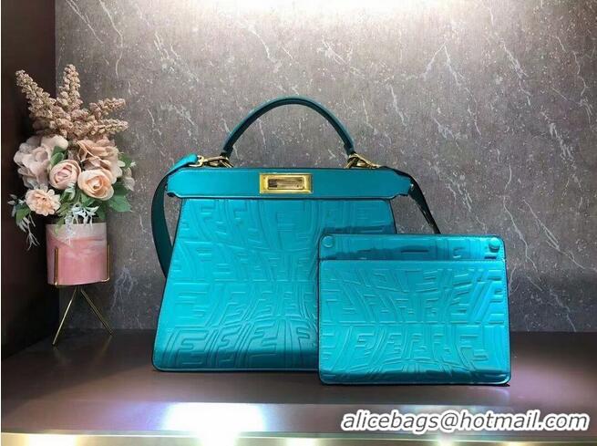 Low Price FENDI PEEKABOO ICONIC ESSENTIALLY leather bag F1519 Blue