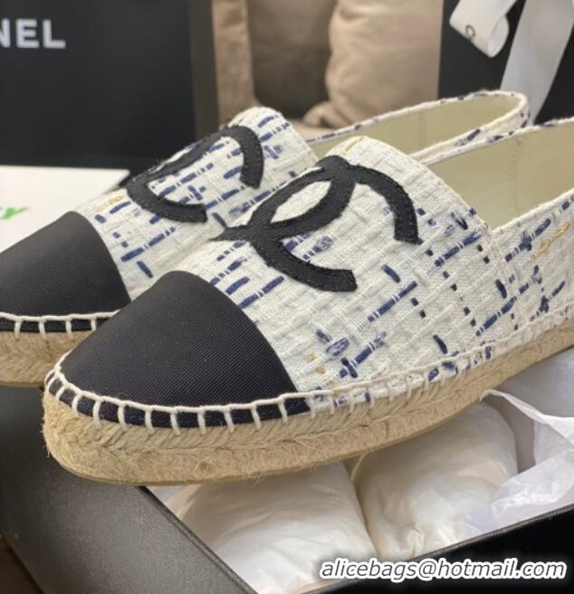 Sophisticated Chanel CC Tweed Espadrilles 031045 White 2021