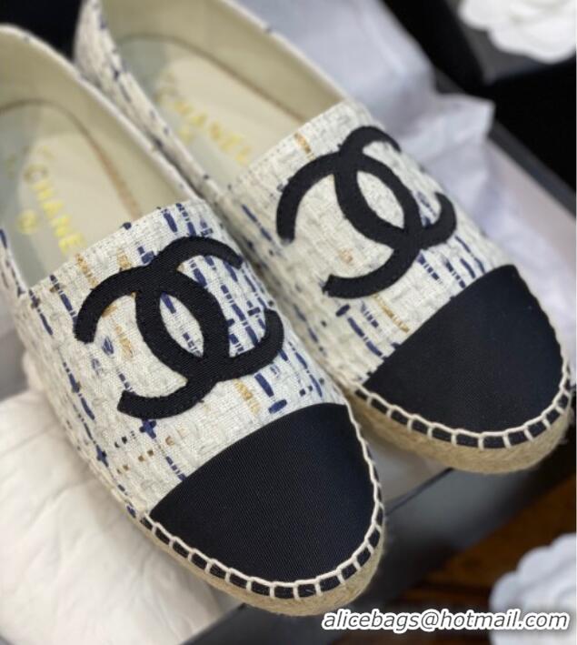 Sophisticated Chanel CC Tweed Espadrilles 031045 White 2021