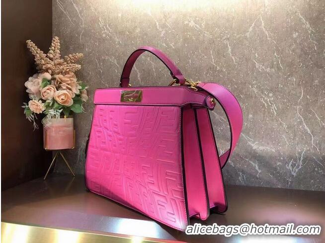 Popular Style FENDI PEEKABOO ICONIC ESSENTIALLY leather bag F1519 Rose